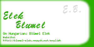 elek blumel business card
