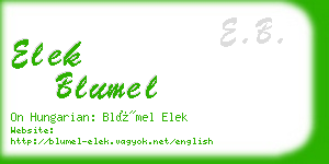 elek blumel business card